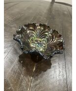 Imperial Iridescent Amethyst Glass Footed 5” Carnival Bowl  Luster Ruffl... - €25,51 EUR