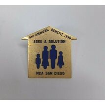 Vintage 1990 4'th Annual Benefit Seek A Solution NCA San Diego Lapel Hat... - $4.37