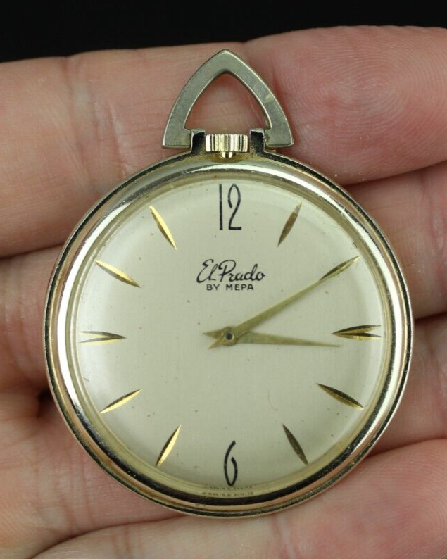 VINTAGE pendant watch ladies El Prado by Mepa hand wind gold tone Basis ... - $44.99