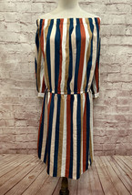 Blush Womens Dress Striped Off The Shoulder Tie Half Sleeve Casual Size ... - $17.60