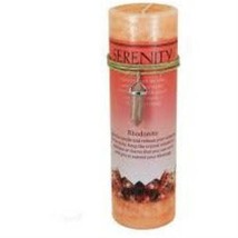 Serenity Pillar Candle with Rhodonite Crystal Pendant/Necklace - £15.81 GBP