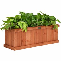 Wooden Decorative Planter Box for Garden Yard and Window  - Color: Brown - $114.98