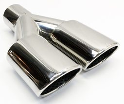 Exhaust Tip 2.50 Inlet Dual 3.00 Oval X 2.50 High Outlets 9.75 In Long R... - £54.52 GBP