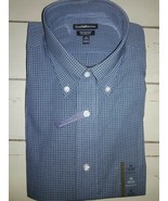 Men&#39;s Dress Shirt L/S Broadcloth Classic Fit Plaid Med 32/33 or 34/35, X... - £11.01 GBP