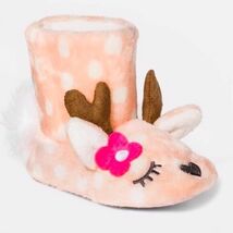 Cat &amp; Jack™ ~ 12-24 Months ~ Pink Polka Dot ~ Reindeer ~ Bootie Slippers - $20.00