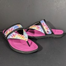 Puma Softride Sunny Tie Dye Flip Flops Pink Casual Sandals Womens Size 9 - £20.12 GBP