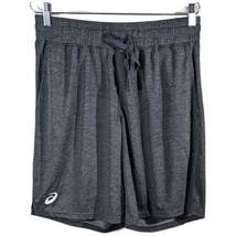 ASICS Shorts Front Drawstring Mens Size Large L with Pockets Dark Gray Heather - £26.37 GBP