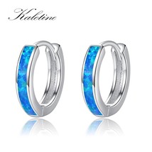 KALETINE Classic Female Blue Opal 925 Silver Wedding Earrings Jewelry Dainty Bri - $23.35