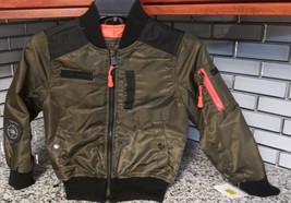 Urban Republic Olive Green Black Zip Up Jacket Boys Size 5/6 - £37.19 GBP