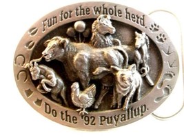 1992 Siskiyou Fun For The Whole Herd Puyallup Belt Buckle - £35.52 GBP