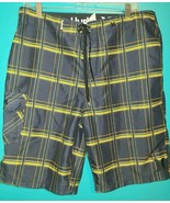 HURLEY PUERTO RICO BUST PLAID CHECK BLUE Size 34 SWIM BOARD SHORTS MENS  - $16.41 CAD
