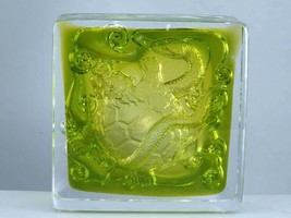 Tittot Chinese Art Glass Green Dragon Paperweight Sculpture - £100.48 GBP