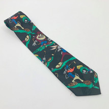 Looney Tunes Mania Vintage 1994 Daffy Duck Black &amp; Multi-Color Tie - £15.54 GBP