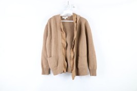 Max Mara Womens M Wool Cashmere Knit Open Front Hooded Pocket Cardigan Sweater - £158.23 GBP