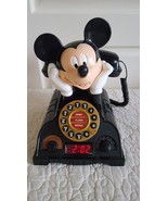 Vintage Mickey Mouse Push Dial Telephone Alarm Clock AM/FM Radio - £35.39 GBP
