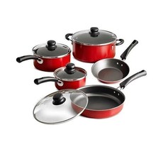 Mainstays 9 Piece Cookware Set Nonstick Pots And Pans Home Kitchen Cooking - £57.15 GBP