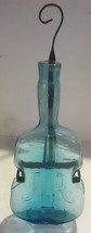 Vintage Blue  Violin Shape Vase w/ Metal Hanger - $17.05
