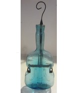 Vintage Blue  Violin Shape Vase w/ Metal Hanger - £13.43 GBP