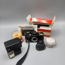 Pentax Auto 110 Mini SLR Film Camera + 18mm 24mm Lenses Winder Flash Filters - $120.75