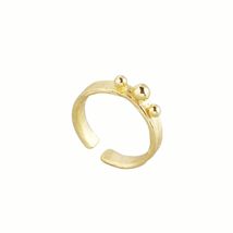 Chic 925 Sterling Silver Gold-Plated Adjustable Chunky Ball Bead Rings -... - £23.89 GBP