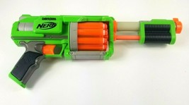 Nerf Dart Tag Fury Fire Revolver Pump Acton Green Blaster w/ 10-Darts  - £14.80 GBP