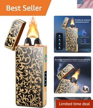 Portable Zinc Alloy Plasma Arc Lighter - Cool Flower Design, Fast Charging - $37.50