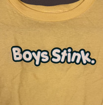 Ladies Junior Boys Stink. Yellow T-Shirt L Large Vintage ODM - £9.77 GBP