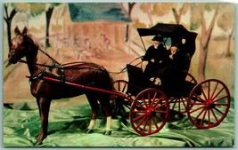 Gurney Doll Collection Horse &amp; Carriage Custer SD UNP Chrome Postcard I3 - £3.82 GBP