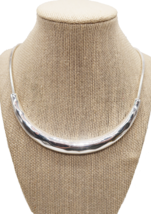 Chloe + Isabel modern silver tone choker necklace brutalist statement piece - £47.94 GBP