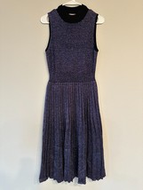 KATE SPADE Sz Medium Purple Black Sparkle Dress High Neck Sleeveless Wool - £147.95 GBP