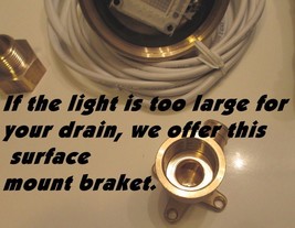 Brass Surface Mount Bracket For 50w 100w Boat Drain Plug Lights blue green white - $50.00