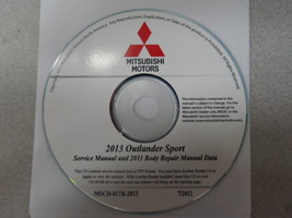 2013 Mitsubishi Outlander Sport Service Manual 2011 Body Repair manual DATA CD - £176.98 GBP