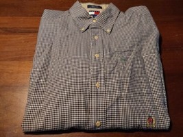 Tommy Hilfiger Men’s Long Sleeve Button-Down Shirt Size Large Black Check - $23.18