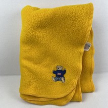 Ralph Lauren Teddy Bear Gold Throw Blanket USA 50x68 Vintage - £62.20 GBP