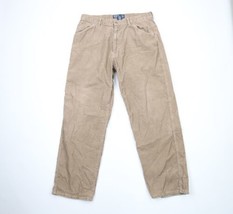 Vtg 90s Ralph Lauren Mens 35x32 Faded Wide Leg Corduroy Carpenter Pants ... - $79.15