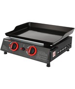 Pd1203A 2 Burner Portable Griddle 18Inch Tabletop Gas Grill Tailgate, Black - £106.49 GBP