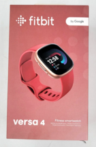 Fitbit Versa 4 Fitness Smartwatch Copper Rose Aluminum Pink Sand Band Google - £89.20 GBP