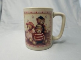 Otagiri Japan Porcelain Teddy Bears Coffee Mug Tea Cup 3.75&quot; Tall - £11.47 GBP