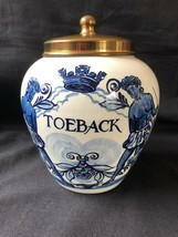 Antique DELFT - Goedewagen - Small Holland tobacco jar.  Marked bottom - $139.00