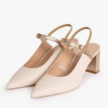 The Pompei Cream Leather Slingback Women Sandal image 2