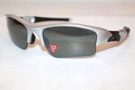 Oakley FLAK JACKET XLJ POLARIZED Sunglasses 03-920J Silver W/ Black Irid... - £141.20 GBP