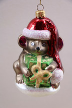 Christopher Radko Retired Mouse Santa Hat Gift Christmas Glass Ornament - $37.59