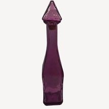 Vintage 18&quot; Purple Amethyst Glass Apothecary Jar Bathroom Decor Cork Sto... - £31.78 GBP