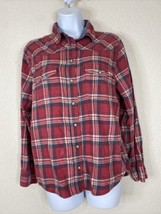 Jachs Girlfriend Womens Size S Red Plaid Snap Button Up Bea Shirt Long Sleeve - £5.84 GBP