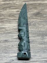 Hand Carved Polished Green Granite Knife Native Art  KG JD - $9.89