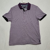 Ted Baker London Men&#39;s Polo Shirt Sz 4 Large Purple Stripe Short Sleeve Casual - £21.25 GBP