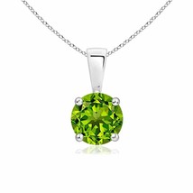 Angara Natural 6mm Peridot Pendant Necklace in Sterling Silver for Women - £146.84 GBP