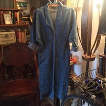 Paris Blues 1980s Vintage denim midi dress Sexy front snaps s 9 Dynasty ... - $54.45