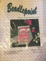 Teddy Bear 10” COUNTED SEED BEAD Canvas HOLIDAY STOCKING Kit New Sealed - $24.74