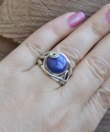 Lapis lazuli ring, sterling silver ring, lapis ring, large stone ring, R336 - £31.38 GBP